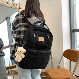 Schooltassen JulyCcino Multifunctionele Double Zipper Vrouwen Backpack Tiener Girls Laptop Student Schoudertas Koreaanse stijl Schooltas 220802