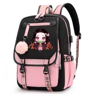 Schooltassen Kamado Nezuko Demon Slayer Anime Cosplay Unisex Studenten BACKACK CATPACK CARTON BOEKBAK LAPTOP TRIAD RUCKSACK Outdoor 230823