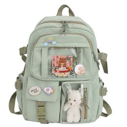 Schooltassen Kawaii Esthetische vrouwen Backpack Schooltas voor tienermeisjes Japanse Koreaanse RUCKSACK Student Bookbags met schattige accessor Mochila 230814