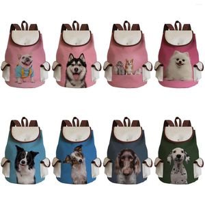 Mochilas escolares con estampado de perro Kawaii, mochila a la moda para niños y niñas, portátil, diario, de alta capacidad, con animales bonitos para mujeres jóvenes