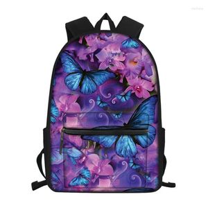 Sacs d'école enfants sac à dos enfants fantaisie papillon impression sacs à dos livre sac pour filles grande capacité cartable Bookbag