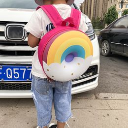 Sacs d'école Enfants Cartoon Sac À Dos Enfants Garçon Fille Cartable Belle Rainbow Donut Bagpacks Multi-fonctionnel Enfants Enfants Festival Cadeaux 230504