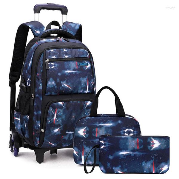 Sacs d'école enfants chariot cartable bagages livre garçons étudiant sac à dos enfants avec 2/6 roues escaliers Mochilas Escolares