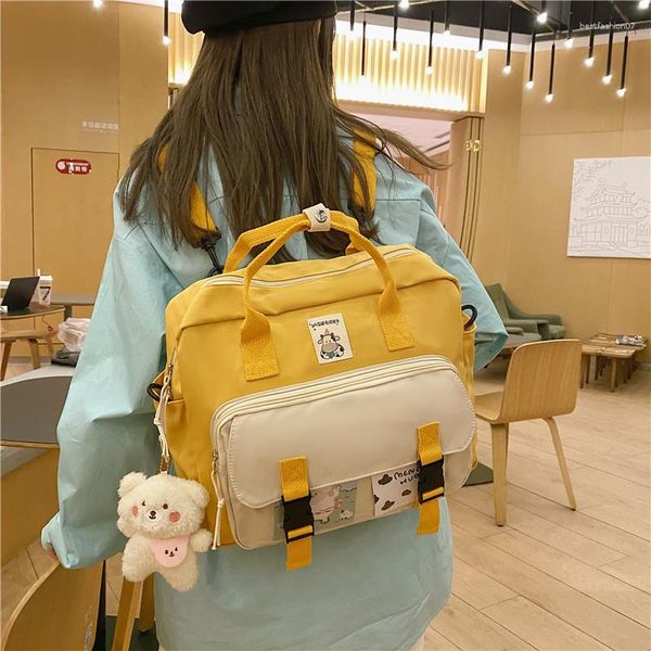 Sacs d'école corée mignon étanche 14 pouces sac à dos pour ordinateur portable pour adolescentes Portable sac de voyage femmes petits Mochilas horizontaux