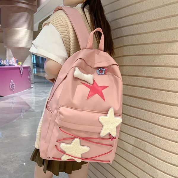 Sacs d'école Corée haute capacité Kawaii Sweet All Match Star Sacs à dos Y2k Aesthetic Schoolbags Student Backpack Japanese Women Streetwear 230729