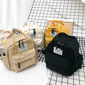 Sacs d'école Corée Belle Ins Sac Souple Étudiante Japonaise Harajuku Sac À Dos Petit Frais Ulzzang Noir Jaune Blanc Kaki 230328