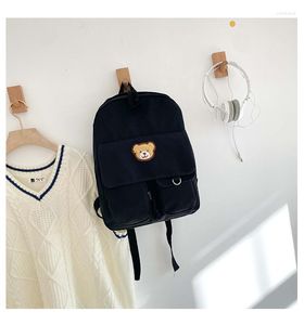 Schooltassen Koreaanse schattige rugzak schooltas voor vrouw tienermeisjes jongens kawaii college student kids canvas book tas rucksack mode 2023