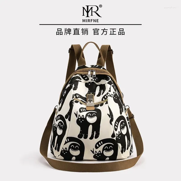 Bolsas escolares de moda coreana Bolsa pequeña de viaje para mujeres 2024 High Beauty Oxford Fabric Mochila Crossbody