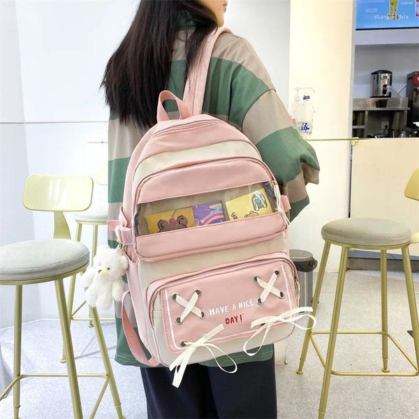 Sacs d'école sac à dos de style coréen pour filles mignonnes voyage en nylon femmes kawaii rucksack fashion daypack
