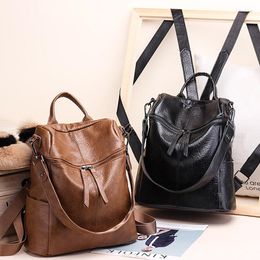 Sacs d'école Version coréenne sac à dos femmes la mode sauvage femme sac à dos femme sac loisirs voyage PU sacs à dos en cuir