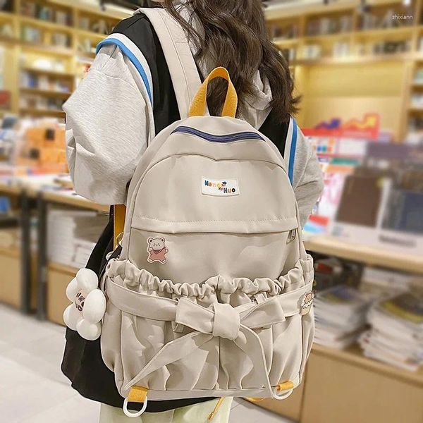 Sacs d'école dames arc mignonne fille imperméable sac à dos ordinateur portable de voyage en nylon