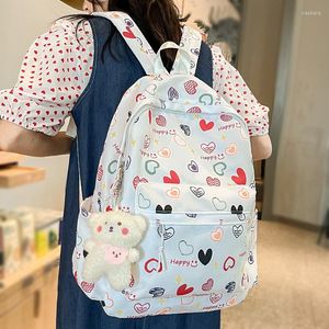 Sacs d'école dames mignon dessin animé impression fille voyage livre sac à la mode femmes ordinateur portable loisirs femme collège sac à dos Kawaii