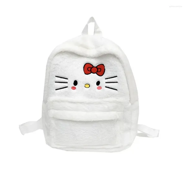 Sacs d'école dames mode sac à dos en peluche dessin animé cartable pour enfants mignon drôle grande capacité femme exquis sac à bandoulière