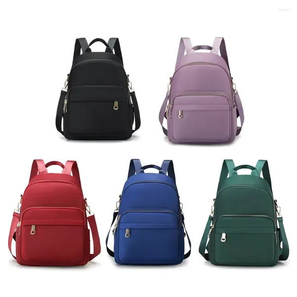 Sacs d'école Lady Sac à bandoulière de grande capacité pour les femmes Classic Nylon Pure Color Backpack High Quality Fashion Travel Pack