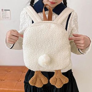 Schooltassen Lamb Fur Duckling Cute Children's Backpack Bag Baby Girl Creative Personality Storage