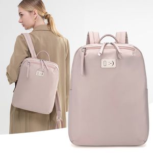 Sacs d'école Sac à dos pour ordinateur portable pour femmes Sac de voyage d'affaires Sacs à dos pour ordinateur portable en plein air 14 pouces Grand sac à dos pour ordinateur étanche mince Rose 230823