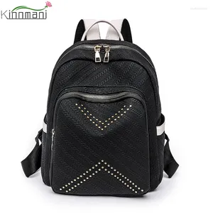 Sacs d'école Sac de grande capacité pour adolescente luxe féminine sac à dos dames taboras mochilas mochilas en cuir souple femme sac de livres sac