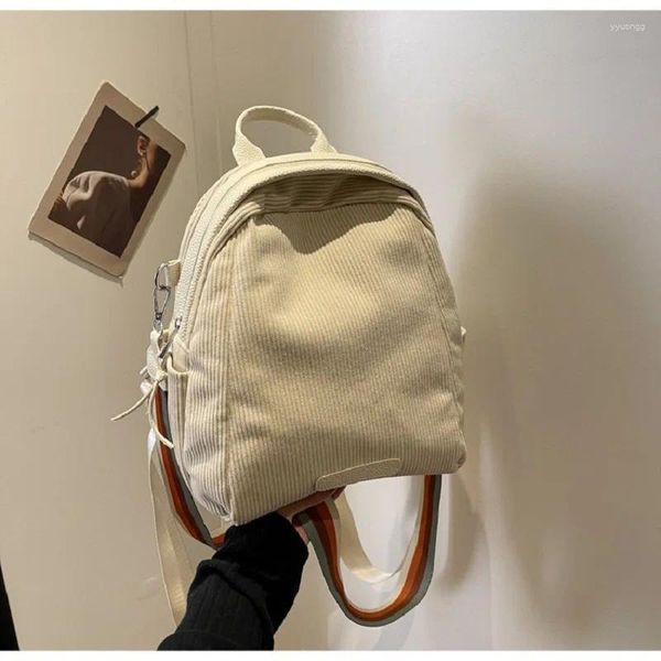 Sacs d'école grande capacité sac à dos en velours côtelé sac à bandoulière sac à bandoulière pour femme