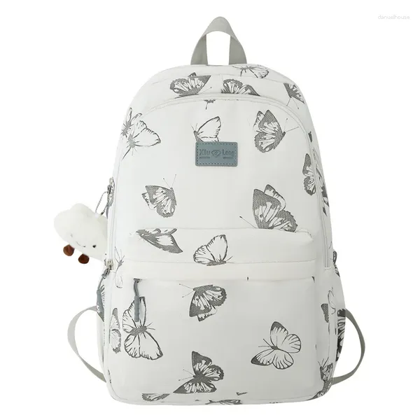 Sacs d'école grande capacité en nylon Kawaii sac à dos filles lycée étudiant sac papillon imprimé femmes mode