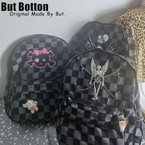 Borse da scuola Uomo Donna Streetwear Zaino di grande capacità Teschio alloggio in famiglia y2k versatile ragazza goth punk borsa studente scheletro zainetto 230831