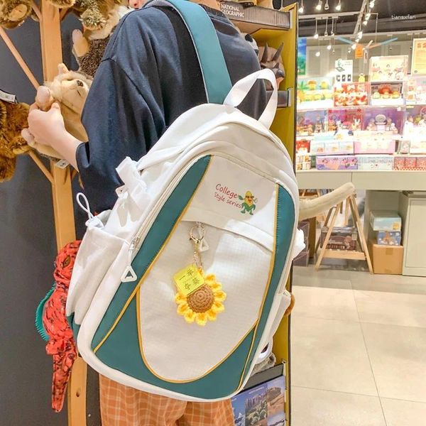 Sacs d'école Moyen pour filles Adolescents Étudiant Sac à dos Femmes Nylon Bagpack Style japonais coréen