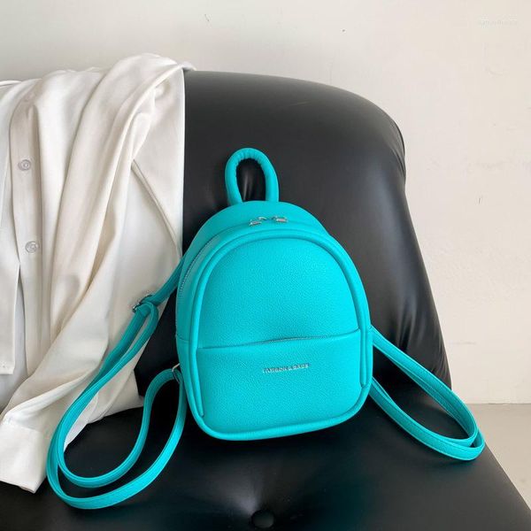 Sacs d'école Mini sac à dos pour femmes 2023 mode bleu noir sac à bandoulière en cuir synthétique polyuréthane adolescentes petit sac à dos étudiant