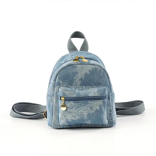 Mochilas escolares Mini diseñador de marca Denim Mochila para mujer Moda Bolso simple Viaje Doble Hombro Top-Handle