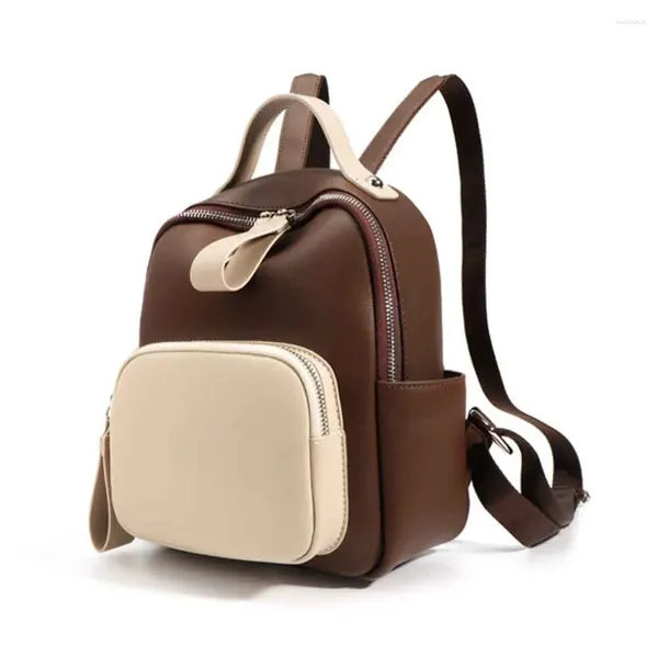 Sacs d'école Minimalisme Mini sac à dos de luxe en cuir sac à dos Style Patchwork élégant dame sac à dos mignon sac 2023
