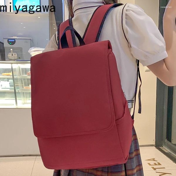Sacs d'école Miyagawa Japonais sac à école féminine étudiants de style collégial sac à dos simple sac à dos ordinateur coréen simple