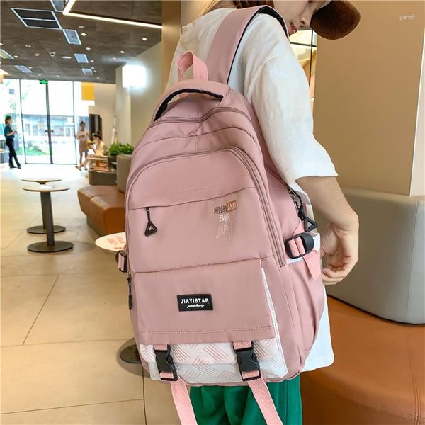 Mochilas escolares Mochila de nailon resistente al agua con múltiples bolsillos para estudiantes, mochila de moda para chicas adolescentes, niños, señoras, mochila de viaje informal para ordenador portátil