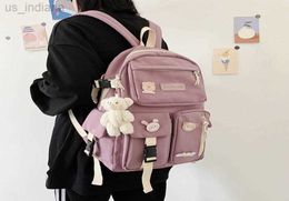 Sacs d'école multipoches femmes Preppy Style sac à dos étudiant mignon cartable pour adolescentes Kaii filles sacs à dos pour ordinateur portable femme voyage livre sac 23046168 Z230802