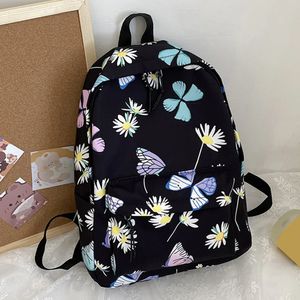 Sacs d'école sac à dos en Nylon papillon adolescents sac pour filles femmes sacs à livres étudiant cartable grand noir mignon sac à dos 231116