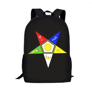 Sacs scolaires Ordre de l'Eastern Star Emblem Print sac à dos Enfants Étudiant sac décontracté voyage femmes hommes adolescents quotidiennement