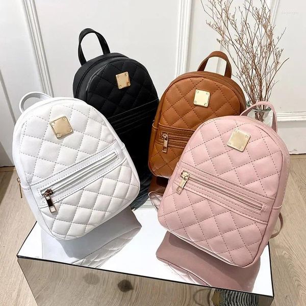 Bolsas escolares Paquete Hombro para mujeres de cuero PU Señoras Pequeña Mochila Bolsa Teléfono multifunción