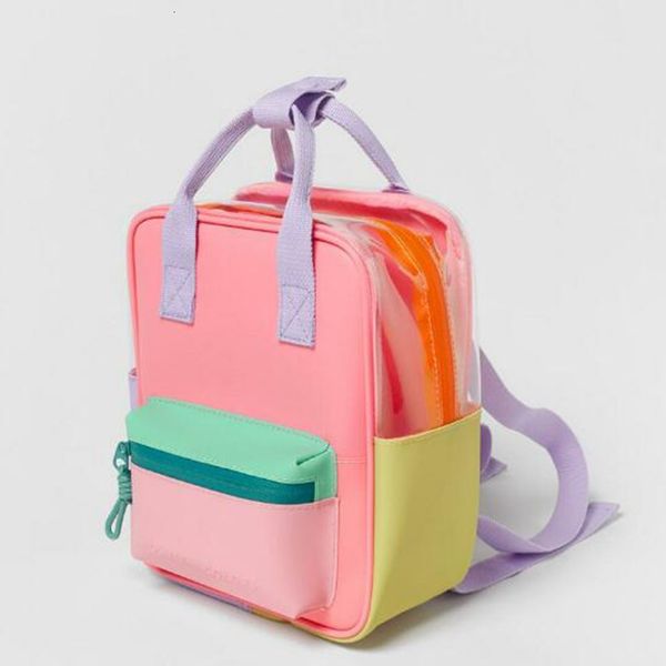 Sacs d'école Peach Jelly patchwork couleur translucide bandoulière étendue personnalité shopping dames enfants mignon sac à dos imprimé 230703