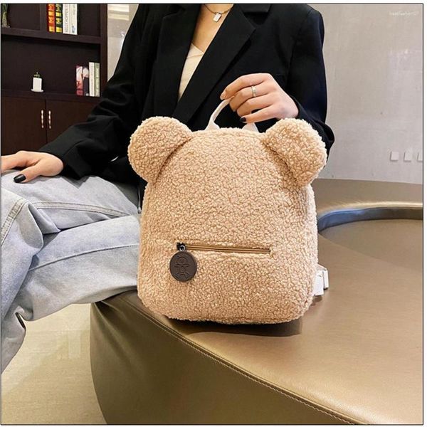 Sacs d'école en peluche ours sac à dos Portable enfants voyage Shopping sacs à dos femmes petit motif mignon épaule