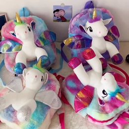 Sacs d'école Sac à dos Licorne en peluche Sac d'école de dessin animé pour enfants Sac Licorne mignon Mini sac à dos Licorne 230719