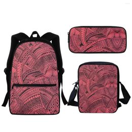 Schooltassen Polynesisch Samoa Brandontwerp Backpack Backpack Boys Tas Pencil Case Casual Jeugdreizen Learning Stationery Organizer