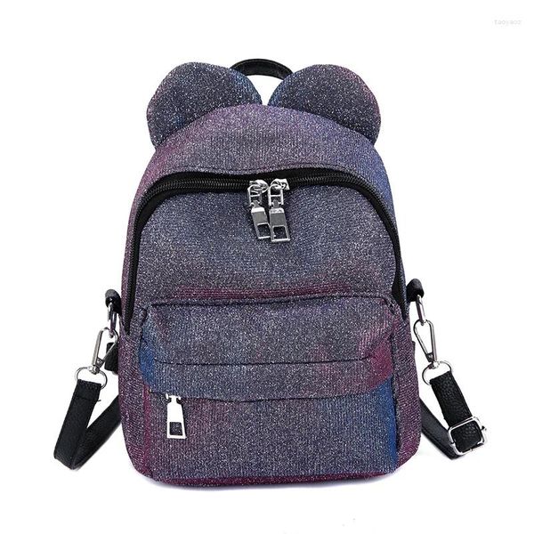 Sacs d'école portables femmes paillettes sac à dos filles Mini pour adolescent petit sac de voyage