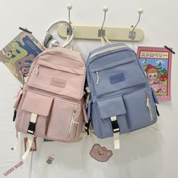 Schooltassen Preppy Stijl Canvas Rugzak Vrouwen Contrast Kleur Harajuku Rugzakken Studenten Tas Vrouwelijke Grote Capaciteit Rugzak 230629