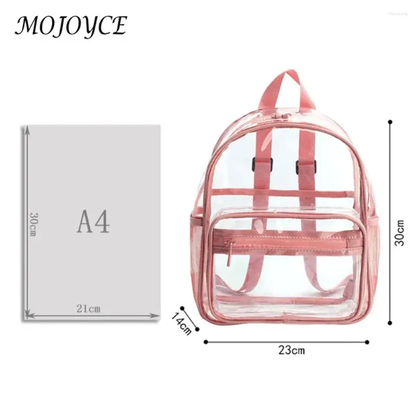 Sacs d'école PVC Clear Backpacks Backpacks Top-Handle College Student Spilproof Rucksack