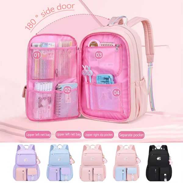 Sacs d'école Réfrigérateur Cartable Sac À Dos Super Léger Protection De La Colonne Vertébrale Pour Les Élèves Du Primaire De La 1ère À La 6e Année Filles Enfants 230703