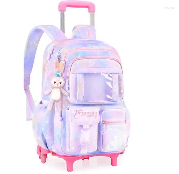 Mochilas escolares con ruedas para niñas y niños, mochila con ruedas