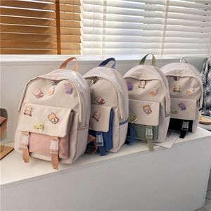 School Bags Schoolbag vrouwelijke eenvoudige Koreaanse versie van Harajuku High College Studenten Ins Fengsen Cute and Sweet Series Backpack