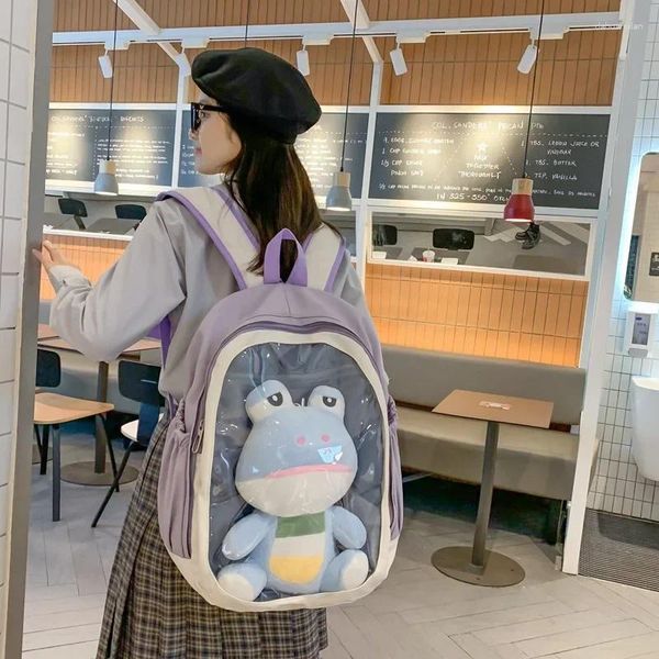 Sacs d'école Sac à école Girls HARAjuku Simple Transparent Children Toy Souple Bag Primaire Jeunes étudiants de premier cycle