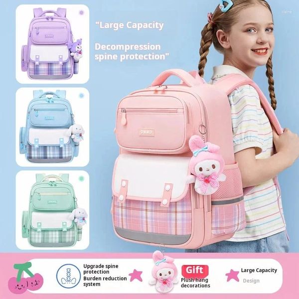 Sacs d'école cartable primaire sac à dos ultra-léger pour garçons et filles sac à dos à réduction de charge pour enfants tissu Oxford de dessin animé