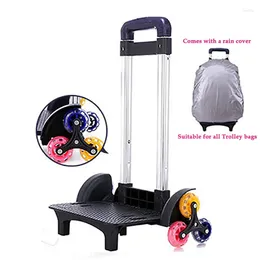 School Bags Six Wheels Kid Trolley For Backpack And Bag Luggage Children Expandable Rod High Function Trolly Chariot Travel Hand