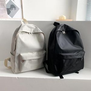 Sacs d'école petit sac à dos pour adolescents filles Nylon femmes blanc Bookbag mode couleur unie voyage rue tendance