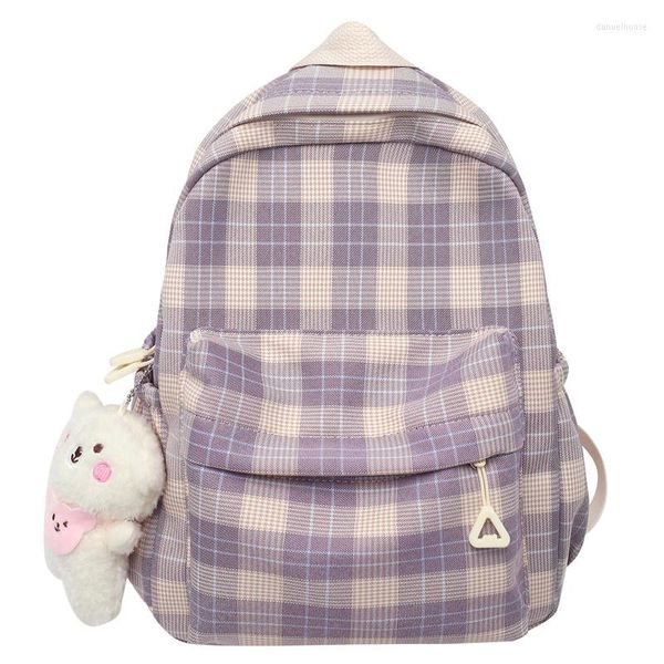 Sacs d'école petits sacs à dos angleterre Style Plaid pour adolescentes japon livre frais mignon bandes cartables femmes épaule