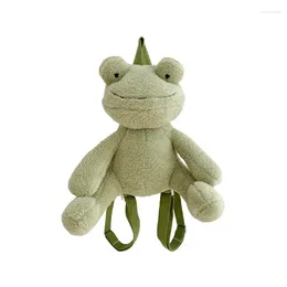 Sacs d'école Petite grenouille en forme de sac à dos mignon sac en peluche dessin animé préscolaire livre animal pour enfant fille cadeau de Noël
